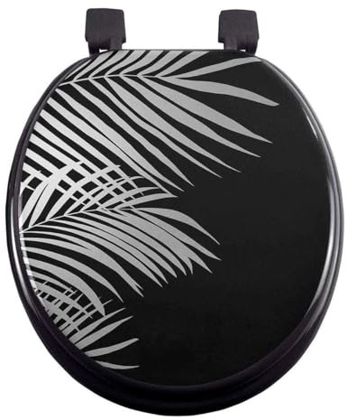 Abattant WC Imprimé Orbella 47cm Noir & Argent