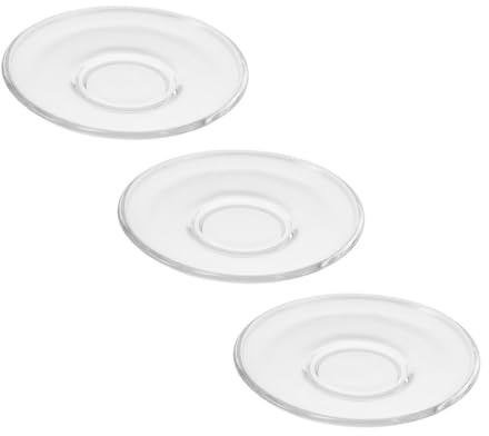 UTHCLO 3pezzi Piattini da tè in Vetro Sottobicchiere per Tazze da tè Ristorante Vassoio per Snack Biscotti