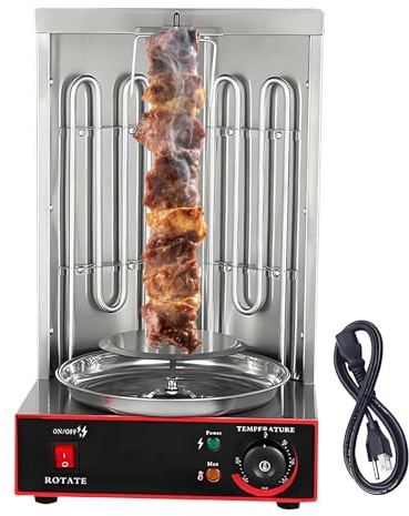Asador Eléctrico Para Kebab,Máquina,Asador Vertical Para Shawarma,Horno Gyro De Acero Inoxidable Con Ajuste De Temperatura De 360°,Para Hogar,Restaurante Y Fiestas Familiares(Electric-3000W)