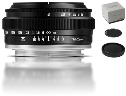 TTARTISAN 25 mm f2 MFT-fäste, APS-C manuellt fokus, spegellöst kameraobjektiv, kompatibel med M43-hållare
