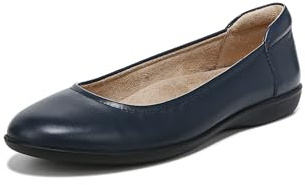 Naturalizer Womens Flexy Comfortable Slip On Round Toe Ballet Flats ,Navy Leather,8.5 M US