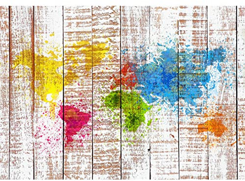 Runa Art Papier peint intissé 396 x 280 cm Carte du monde aspect bois | Toison Décoration Murale Salon Chambre á Coucherr | Fabrication Allemande | Coloré 9271012c