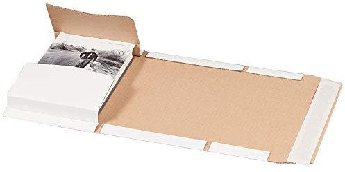 KK Verpackungen® Höhenvariable Versandverpackung für Büchersendungen | 250 Stück, DIN A5+, 249x165x60mm | Buchverpackung, Wickelverpackung mit Selbstklebeverschluss & Aufreißfaden