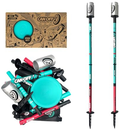 CANOFF! - Ground Spike Set - The New Exciting Flying Disc Game - For All Ages, Play with Anyone! Includes Longer Lasting Durable Game Cans and A Neat Mesh Carry Bag.