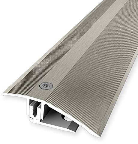 PROVISTON | Ausgleichsprofil flexibel | Parkettprofil | Breite: 51 mm | Höhenausgleich: 7-23 mm | Länge: 1000 mm | Aluminiumprofil | Platinium | 1 Stück