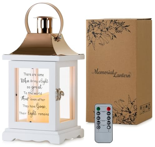 Memorial Lantern Sympathy Gift for Loss of Loved One - Memory Gifts for Loss of Mother Mom Father Dad Husband Son Grandma Sister Brother Thoughtful Funeral Remembrance Condolence Bereavement