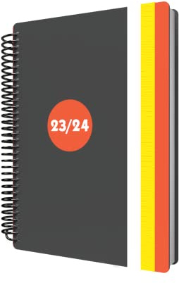 Collins Debden Delta Academic 2023-24 A5 Tagesansicht, Jahresplaner, Schul- oder Universitäts-Tagebuch, August 2023 bis August 2024, Orange – FP51M.44-2324