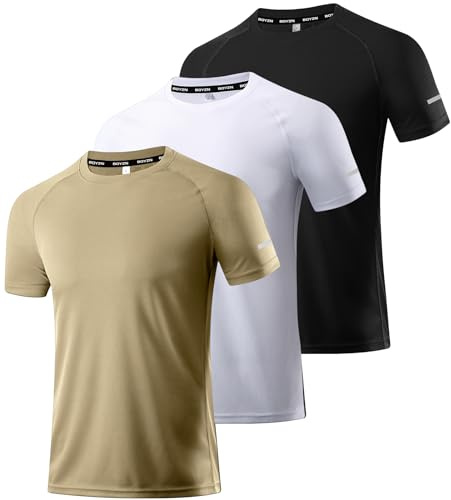 Boyzn 1, 3, 5 or 7er Pack Sport Tshirts Herren Kurzarm T-Shirts Funktionsshirt Laufshirt Schnelltrocknend Atmungsaktive Sport Shirt Sommer Fitnessshirt Trainingsshirt für Running Workout Bodybuilding