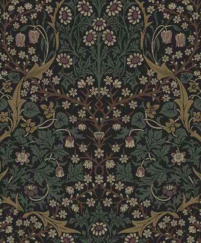 NextWall Victorian Garden Floral Peel and Stick Wallpaper (Blacksmith & Cliffside)