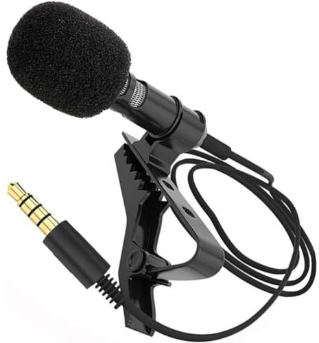Lavalier Microphone, Mini Clip-on Lapel Microphone, Omnidirectional Condenser Mic with 3.5mm Jack For PC, Laptop and all Types of Smartphones, DSLR Camera Recording Podcast.
