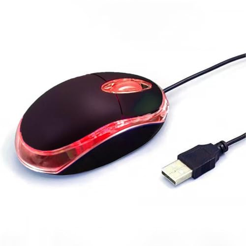 Yadojingcn trådbunden mini optisk mus – ergonomisk design, USB-datormus för bärbara datorer och datorer, kontor och hemmabruk, skola och barn (svart)