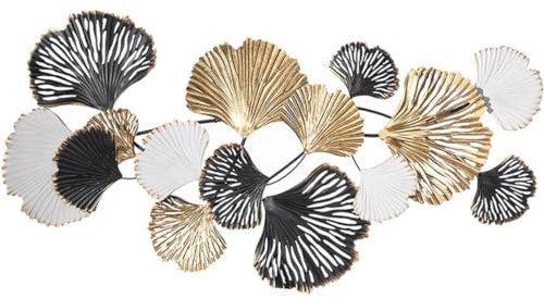 Wanddeko Wandskulpturen Wanddekoration Metall-Wanddekoration, Große 3D-Wandkunst-Dekoration Aus Metall, Ginkgo-Blatt-Dekoration Für Aufhängen Für Wohnzimmer Und Schlafzimmer Wandornament Wandschmuck W