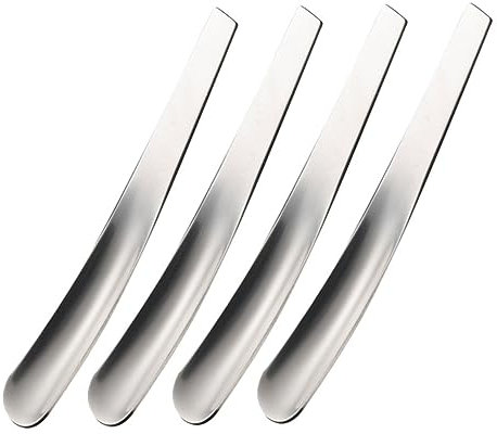 TOPBATHY Cucchiai in Acciaio Inossidabile Set 4 Cucchiai per Colazione Ergonomici per Tè e Dessert Facili da