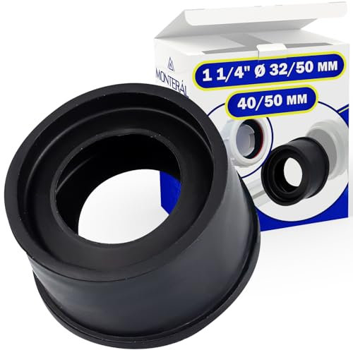 Manicotto per il Collegamento del Sifone Lavabo Bagno alla Tubo HT 1 1/4 Ø 32/50 mm per Connessione 40/50 mm - MONTERAL
