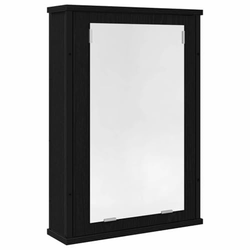 vidaXL Bathroom Mirror Cabinet Black Oak 42x12x60 cm Engineered Wood