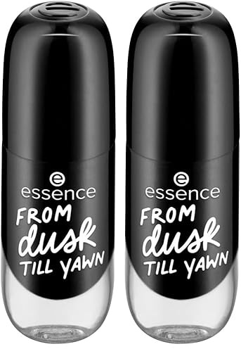 essence gel nail colour, Nagellack, Nr. 46, Schwarz, langanhaltend, Expressergebnis, schnelltrocknend, glänzend, farbintensiv, acetonfrei, vegan, ohne Mikroplastikpartikel, ohne Parfüm, 2er Pack (8ml)