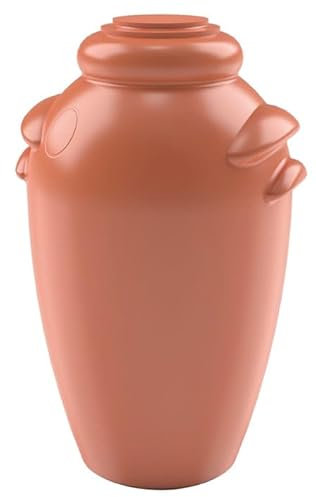 Ondis24 Regenspeicher Regentonne Regenwassertonne Wasserbehälter Wasserspeicher Amphore Terracotta 350L aus Kunststoff mit 2 Entnahmestellen (350 Liter)