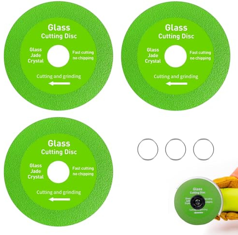 3 Pcs Glass Cutting Disc 115mm x 15mm x 22.23mm, Angle Grinder Diamond Blade Saw Thin Cutting Disc for Glass Ceramic Tile Crystal Jade Wine Bottle and Ceramics – Professional Rotary Tool Accessory