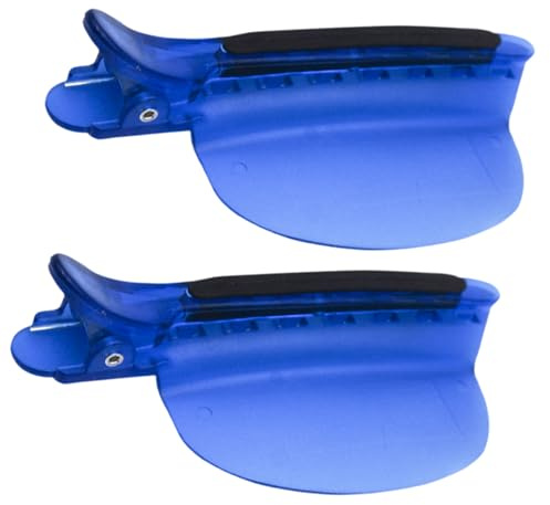 Clip per taglio dei capelli, 2 pezzi, design a 7 denti, per una separazione dei capelli, resistente al calore per ciocche, coloranti, permanenti e estensioni dei capelli, viola/blu