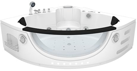 AcquaVapore Whirlpool Pool Badewanne Eckwanne Wanne W06H-SC 152x152cm aktive Schlauch-Reinigung
