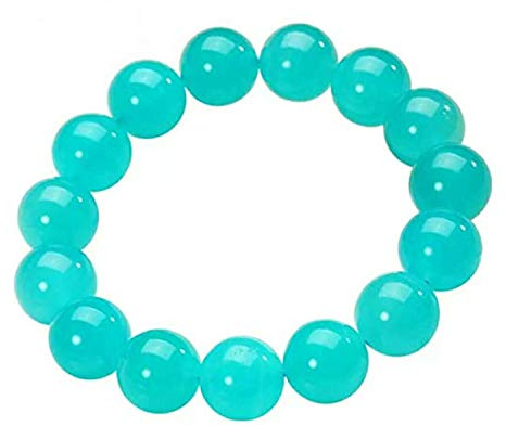 LMRJHAZ 12mm Natural Green Amazonite Gemstone Clear Round Beads Armband