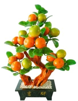 Konstgjort bonsaiträd, Bonsai Jade apelsinträd, Skrivbord Display Fake Pot Ornaments Hemmakontor Sovrum Vardagsrum