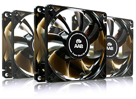 AABCOOLING Super Silent R8 - Värdepaket - 3 st - Tyst och Effektiv 80mm Fläkt med Låg Ljudadapter och 4 Vibrationsdämpare, 12V, PC-Kylning, för PC-Fodral, 8cm, Högt Luftflöde, Kylfläkt, CPU-kylfläkt