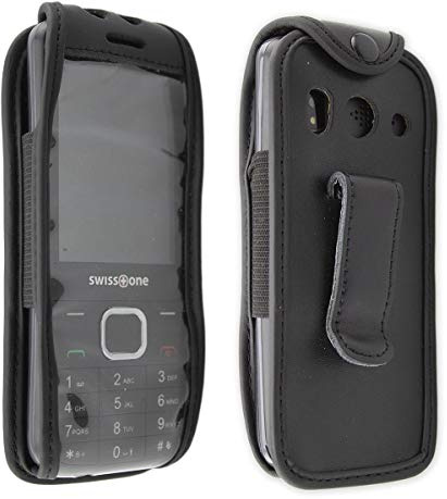 caseroxx Ledertasche für Swisstone SC 580 | Hochwertige Tasche mit Gürtelclip zum sicheren Tragen am Gürtel, aus Echtleder