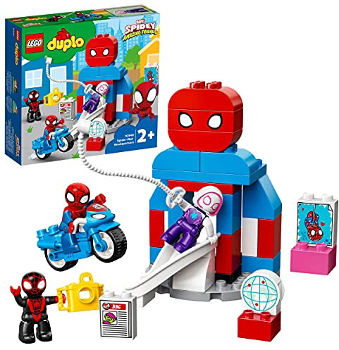 LEGO 10940 DUPLO Marvel Spider-Mans Hauptquartier, Kinderspielzeug zum Bauen mit Spider-Man-Figur für Mädchen und Jungen ab 2 Jahre