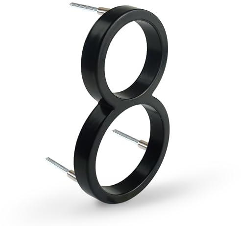 HASWARE 5 Pouce (12cm) NuméRo De Maison Flottant: Chiffres De Porte Modernes - Signalisation Pour Le Bureau De Poste De Rue (Noir AméLioré, 8)