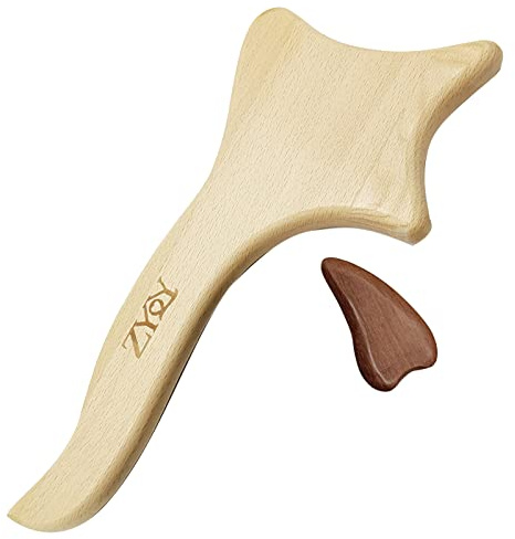 Ensemble d'outils de massage en bois pour tout le corps – Points de déclenchement professionnels en bois pour la relaxation musculaire et le drainage lymphatique (spatule et racloir)