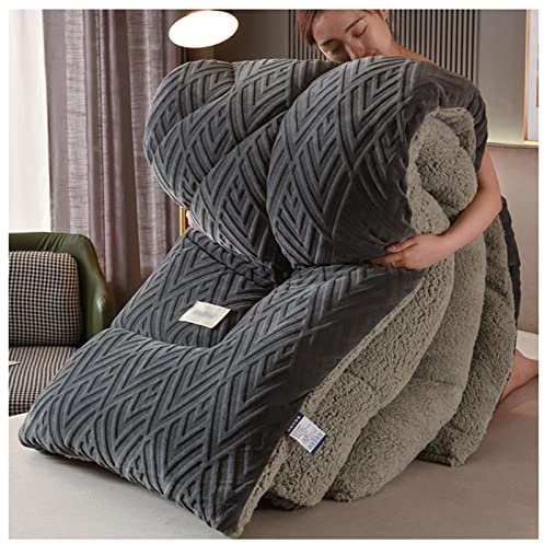 Cachemire ​RéVersible Couette, Courtepointes Moelleuses en Cachemire Hiver, épaisse en Hiver Couette 2 Personne Laine Couverture Double Face Couette d'hiver en Peluche (G 150x200cm/3.5kg)