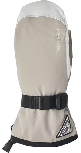 Hestra Unisex Powder Gauntlet Mitt, Windproof, Leather Everyday Winter Wear, Alpine Skiing Mitten for Men & Women - Beige - 7