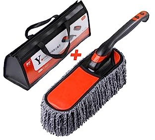 SLAVIK Exterior del Plumero del Coche con Mango Extensible Herramienta De Limpieza del Coche Removedor De Polvo Cepillo De Limpieza Suave Que No Raya Compatible con El Polvo del Hogar del Coche (Colo
