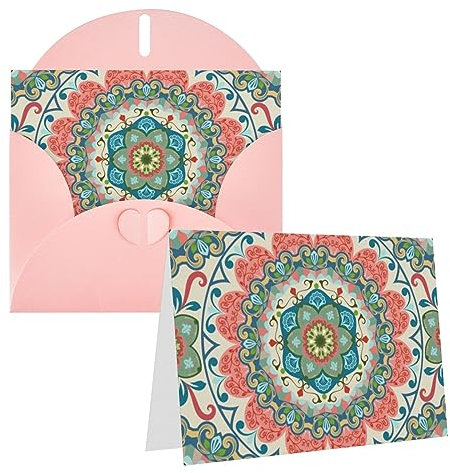 UNIOND Vintage Mandala Blumen Druck Grußkarten Personalisierte Dankeskarte Blanko Notizkarten Mit Umschlägen Glückwunschkarten Für Weihnachten Hochzeit Geburtstag Party Alle Anlässe