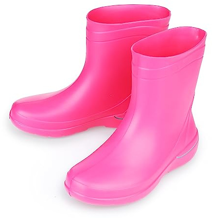 ESTRO Botas de Lluvia Mujer - Botas de Agua Botines de Agua Mujer Zapatos de Lluvia CR01 (39 EU, Fucsia)
