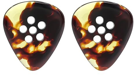 Musiin Premium handgefertigtes Fat-Tone-Plektrum im Jazz-Stil für E-Gitarre, Bass, Akustik-Jazz-Blues-Gitarre (Schildpatt, 2 Packungen)