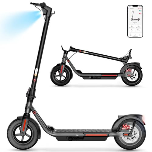 SISIGAD Scooter électrique, 20 km/h & 20 Miles Range, Scooter électrique Pliable pour Adultes et Adolescents, 10inch E Scooter w/Braking System & Cruise Control