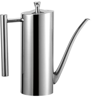 Lanhope Oil Dispenser Bottle 700ml Stainless Steel with Handle Olive Oil Pourer Stopper Pot Sauce Vinegar Cruet Drizzler Non Drip Spout for Cooking Kitchen Restaurant BBQ