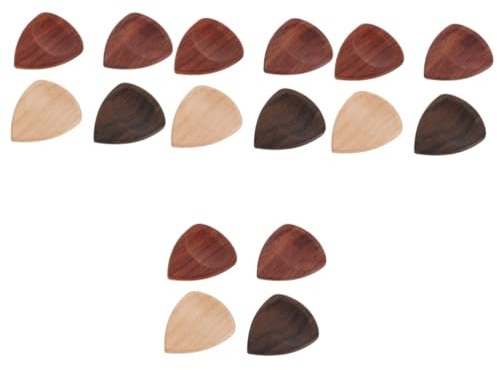 SAFIGLE 16stücke Holz-gitarren-picks Tragbare Plektren Für Gitarre Und Bass Komfortable Form Mit Konkaver Und Flacher Seite Einzigartiges Design Für Klare Klänge Für Musiker Und