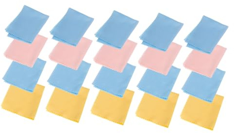 Mikinona Paños de Microfibra Color Aleatorio 20 Unidades para Limpieza de Instrumentos Musicales Ligeros y Fáciles de Plegar Ideales para Llevar en Mochilas y Bolsas