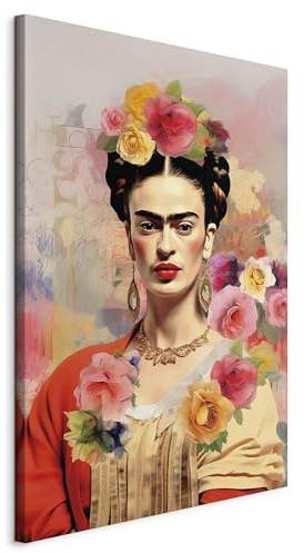 murando - Leinwandbild Frida Kahlo 80x120, 80x120 cm, 1-teilig, Wohnzimmer | Hochwertige Leinwand, sofort aufhängbar, ideal fürs Wohn- oder Schlafzimmer, wasserfest und lichtecht, langlebig, stilvoll