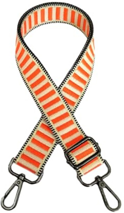 Whakano Verstellbarer Taschengurt,3,8cm Schultergurt,Ersatz Gurt Taschenband,Umhängegurt 75-130cm,Schulterriemen für Umhängetaschen,für Taschen Handtaschen Gurt Crossbody Bag,Orange Schwarze Schnalle