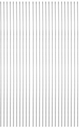 QUARKZMAN 25 piezas de Brochetas de Metal 38cm x 3mm de Acero Inoxidable Palitos Redondos Reutilizables para Barbacoa al Aire Libre Parrilla de Parrilla para Carne, Camarones