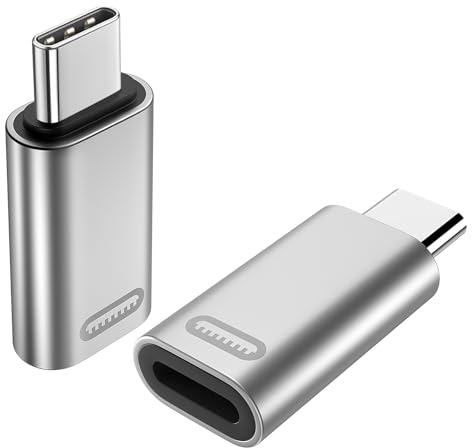 TiMOVO Lightning Female to USB C Male Adapter,Lightning to USB C Adapter Converter with 35W Fast PD Charger & Data Transfe for iPhone 15/16/Pro/Pro Max/Plus,iPad Pro/Air USB-C Adapter, Silver