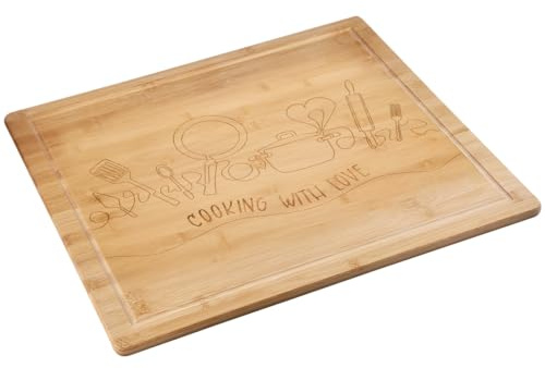 KESPER | Bufféplåt/bakplåt med insats, material: bambu, mått: 56 x 50 x 4 cm, trätjocklek: 1,6 cm, färg: brun | 58598 13