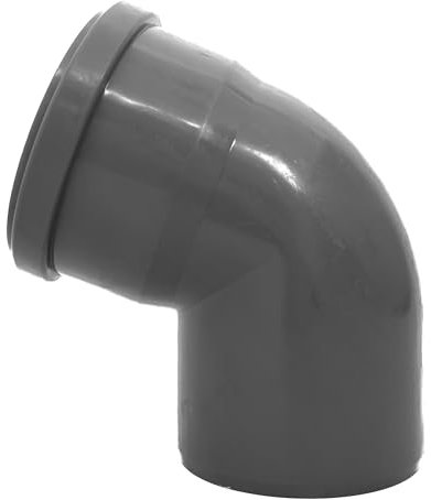 HT arco DN 110/45° grigio PP plastica | con guarnizione | guarnizione in gomma | installazione acque reflue | sistema di tubi di fognatura | completo sistema HT