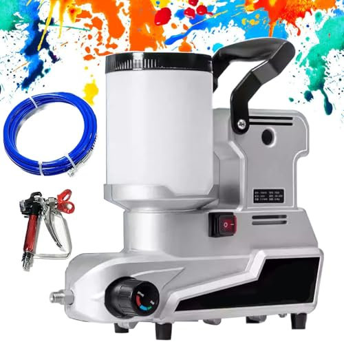 guoyjmm Pulverizador de Pintura Sin Aire, Pulverizador de Pintura de 2.5L/min, Capacidad de 2L, Pistola Pulverizadora de Pared con Manguera de 5 m, Pulverizador de Pintura Sin Aire Portátil