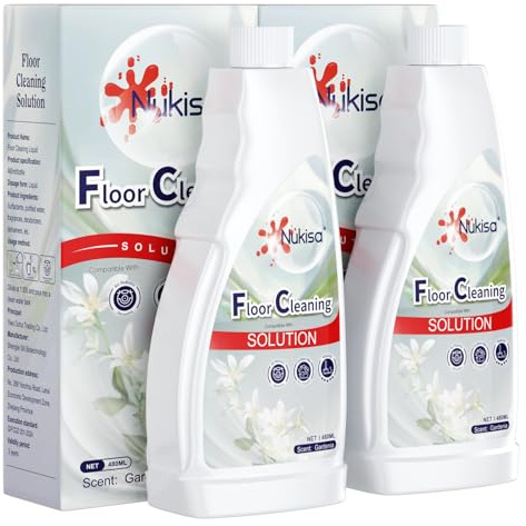 Nukisa Gardenia Scent - Solución de limpieza de suelos compatible con robot aspirador Roborock y limpiador de trapeador, limpia profundamente para múltiples suelos duros, adecuada con todas las
