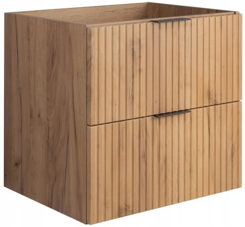 RODAN Waschbeckenunterschrank Unterschränke fürs Bad 60 cm Eiche Craft Gold | Unterschrank Waschbecken mit zwei leise schließenden Schubladen, Waschtisch Unterschrank